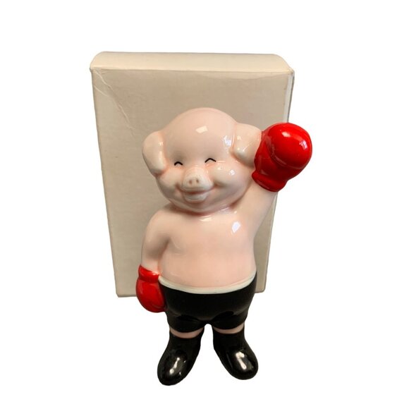 Danbury Mint Piggies Collection Porcelain Pig HamFisted Figurine 1980s - Picture 1 of 7